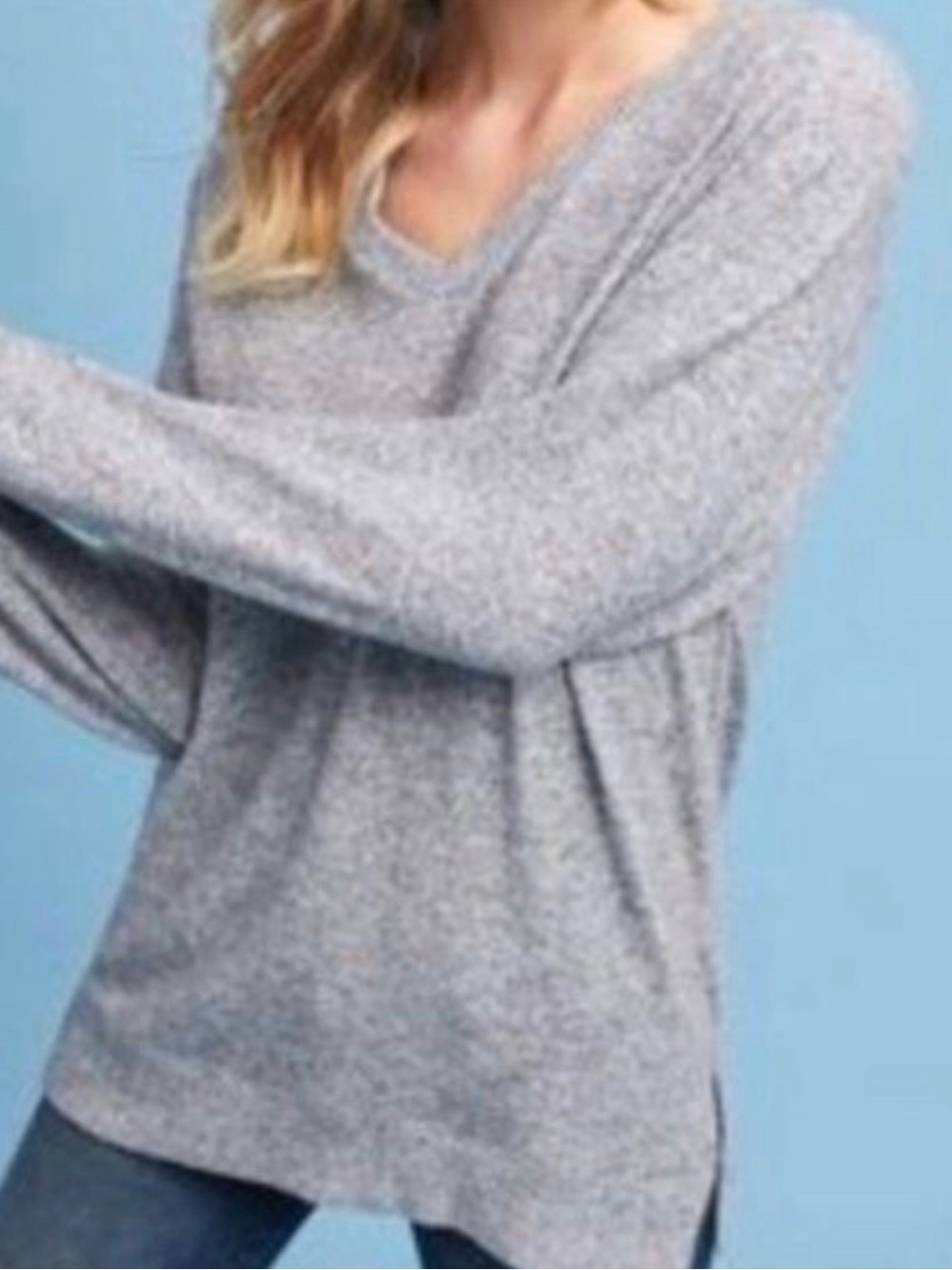 Anthropologie Saturday Sunday Oversize Soft Women's Sweater in Heather Gray.